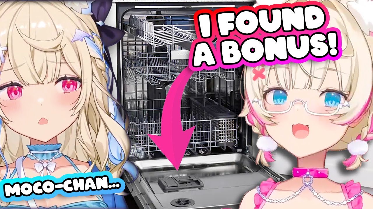 Fuwawa does not approve Mococo's dishwasher life-hack