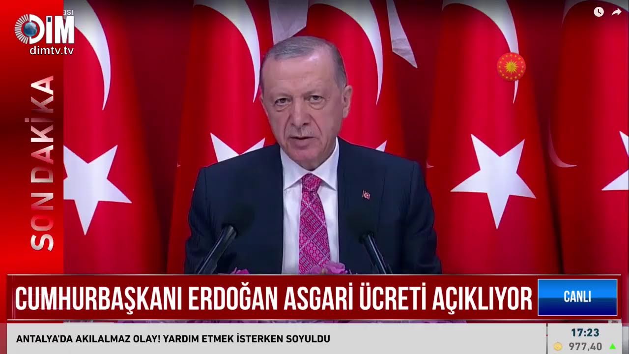 CUMHURBAŞKANI ERDOĞAN ASGARİ ÜCRETİ AÇIKLIYOR - CANLI