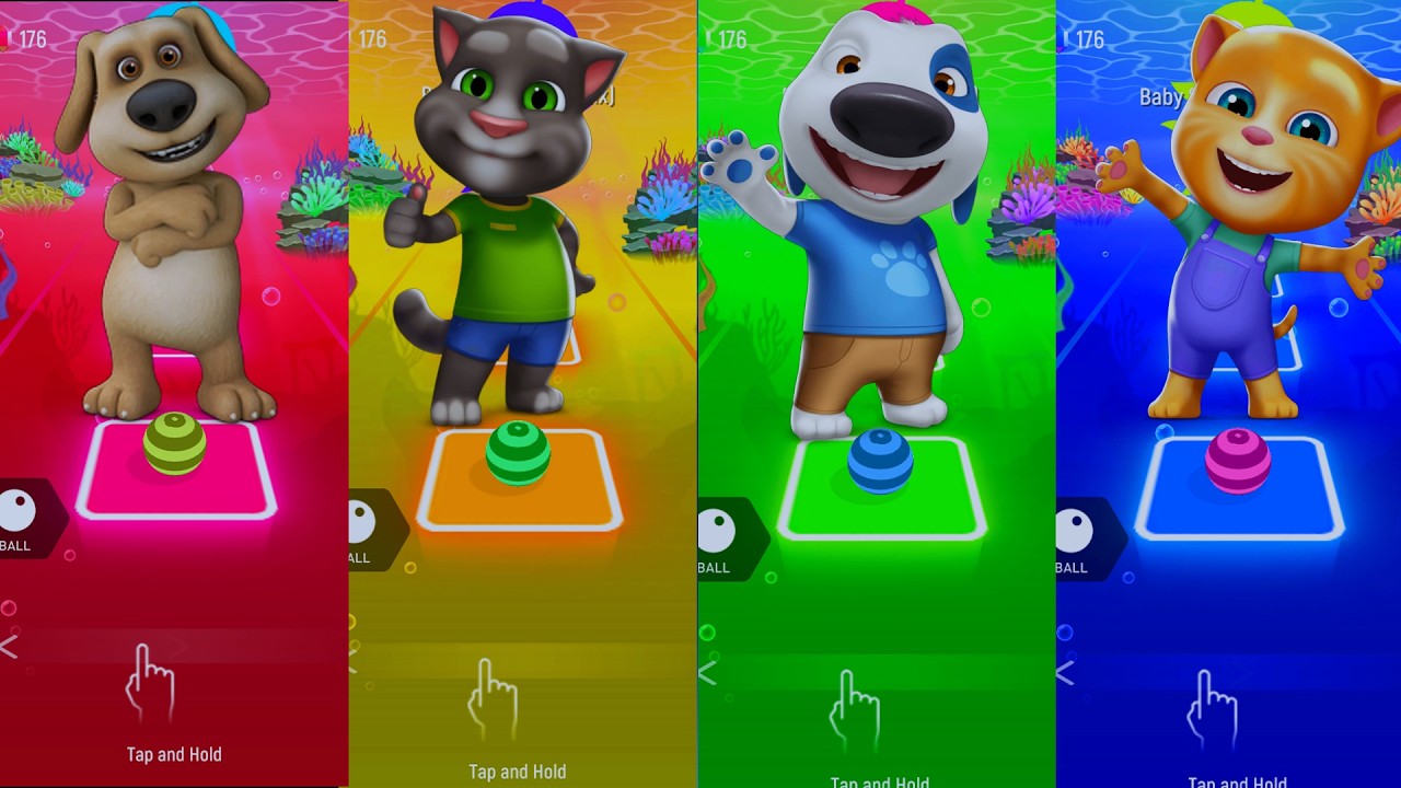 Coffin Dance in Tiles Hop 😂 | Talking Tom & Friends Gameplay #coffindance #101 #tileshop #edmrush