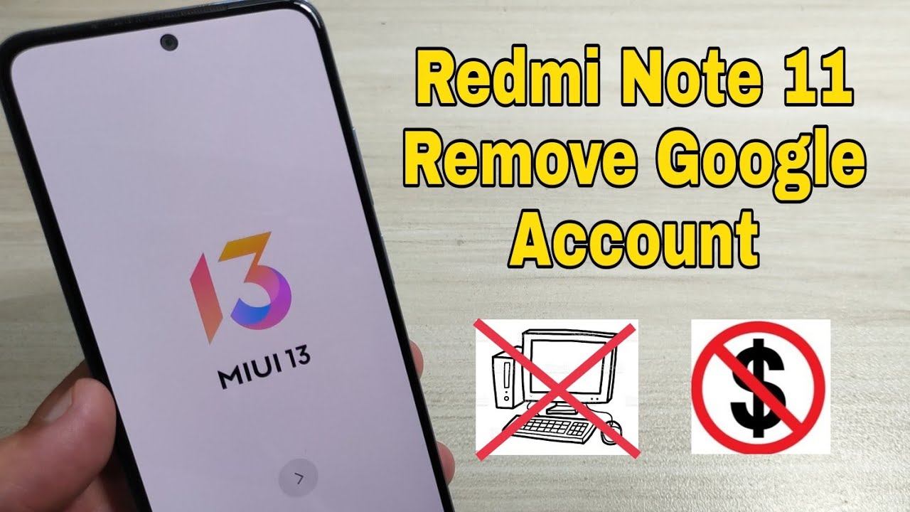 Xiaomi Redmi Note 11 MIUI 13, Remove Google Account, Bypass FRP, Without PC.