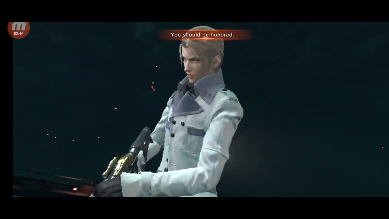 FF7 Ever Crisis: Rufus Crash with Vincent, Barrett, Aerith.