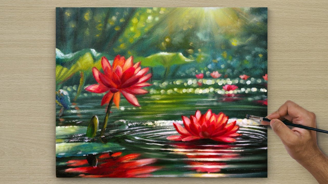 Painting a Beautiful Morning Scenary / Acrylic painting / Art paintings