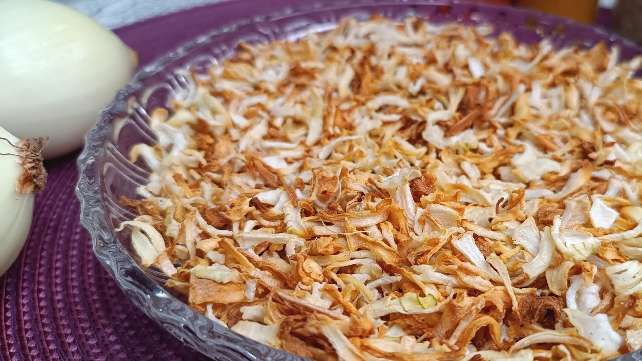 Cebola desidratada feita em casa na airfryer