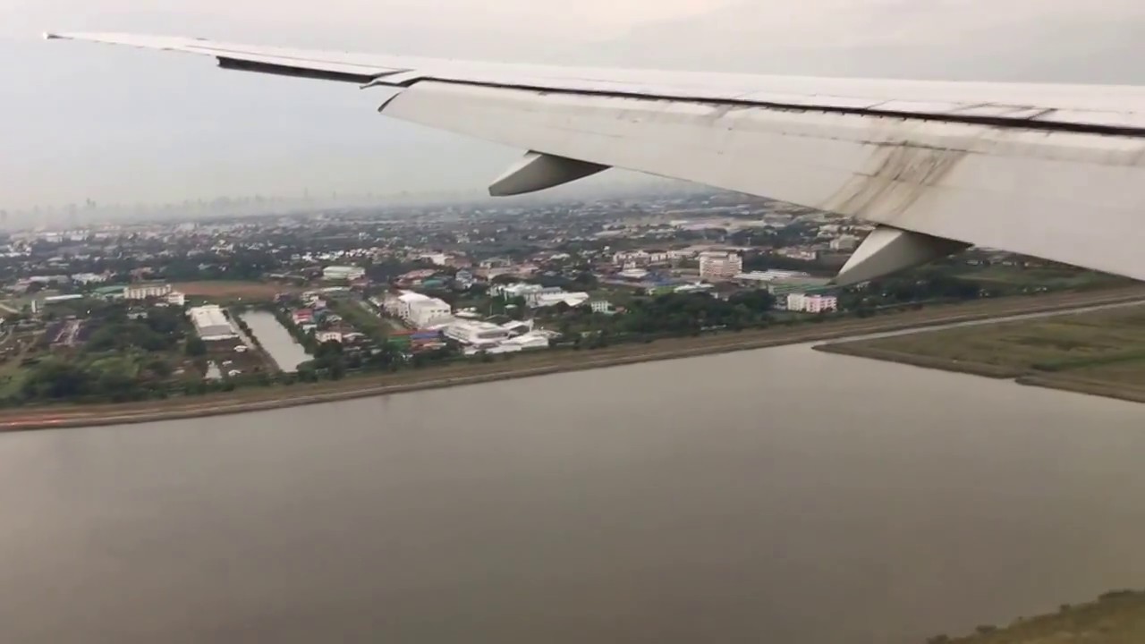 Etihad Airways (EY402) morning landing at Bangkok international airport (BKK)