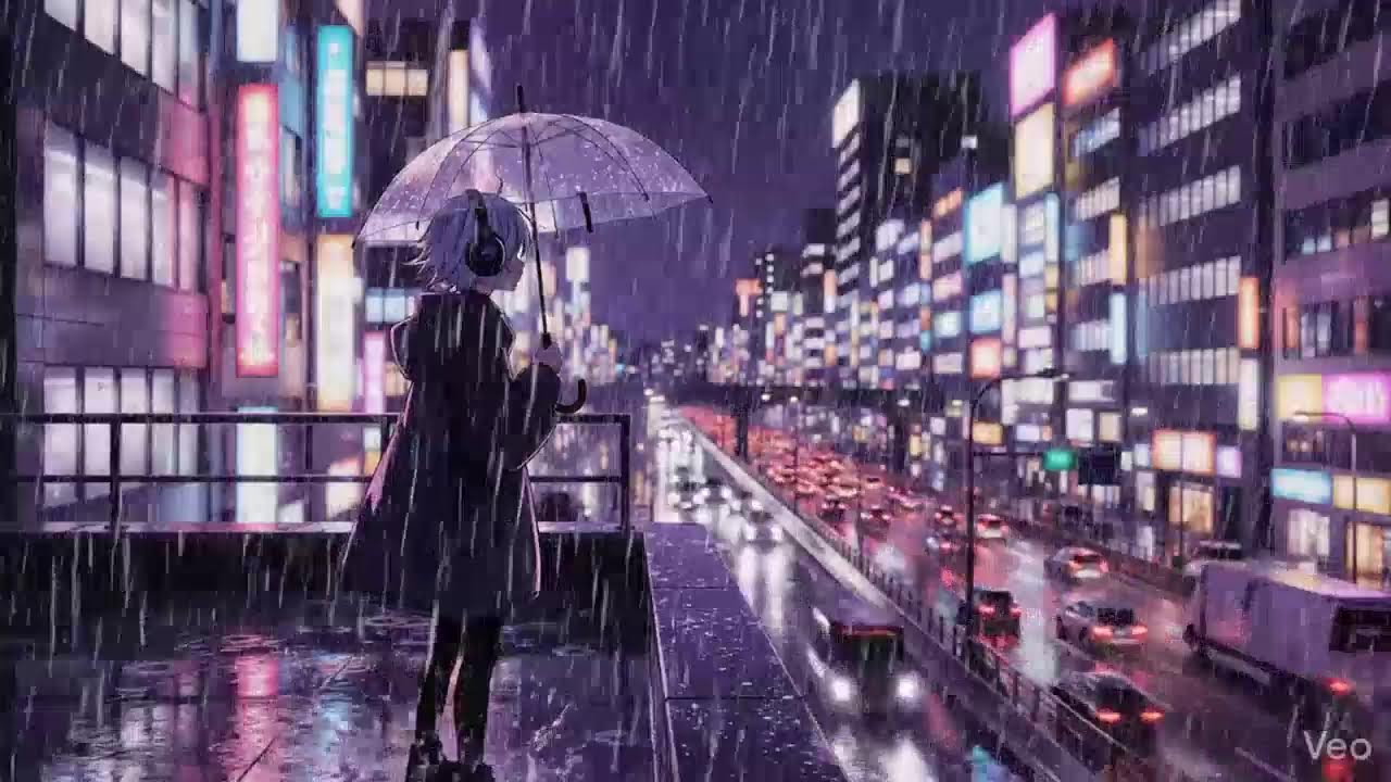 Rainy Night Lofi 🌧️ Japanese Neon City | Chillhop Study Beats