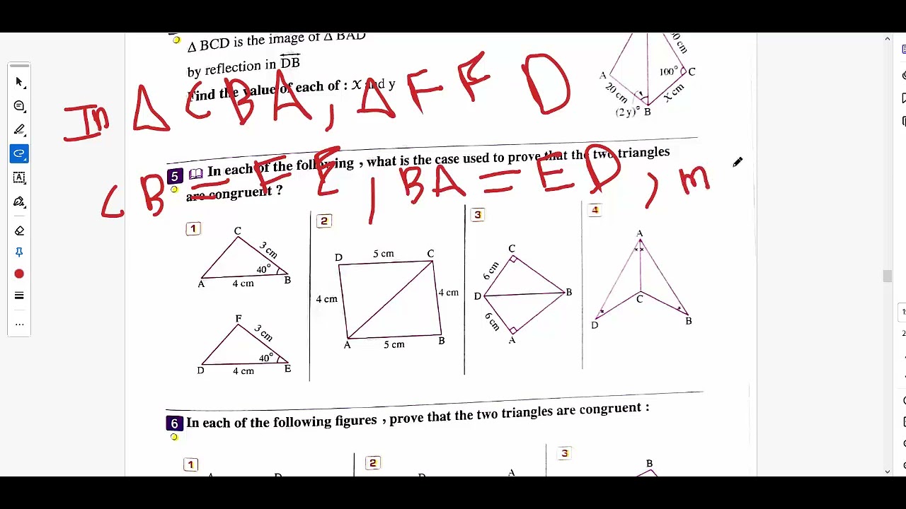 حل كتاب المعاصر Math Prep 2 | ترم أول  | Unit 3 Lesson 1 | Congruent Triangles | ماث تانية إعدادي