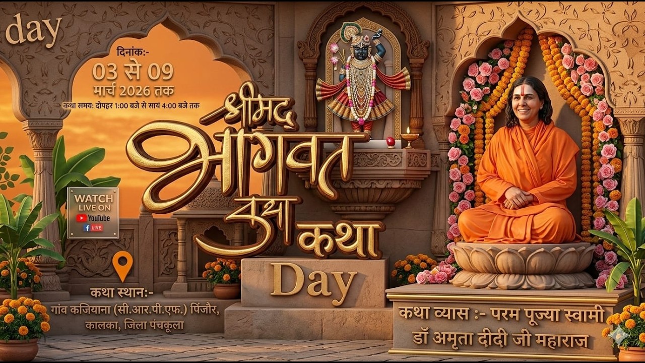 Day 02 | Shrimad Bhagwat Katha // पूजनीय स्वामी डॉ. अमृता दीदी जी { कजियाना (सी.आर.पी.एफ ) {पिंजौर}