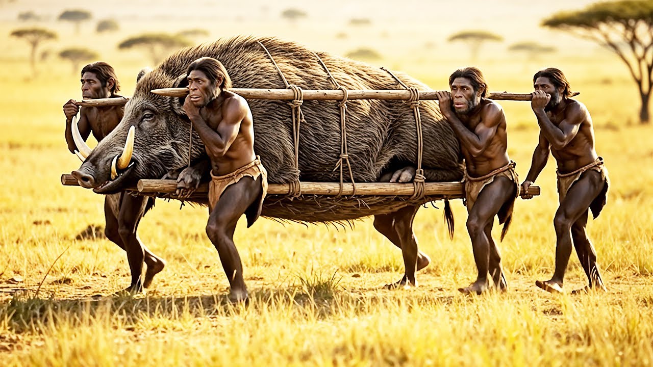 Life 3.2 Million Years Ago | The Massive Saber-Tusked Boar Meets Homo Habilis