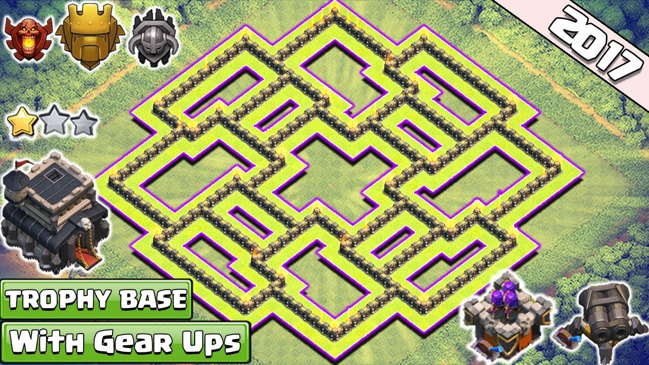New Town Hall 9 (TH9) Trophy/Farming Base With Double Cannon &diams; TH9 Base New Update 2017 &diams; Anti every