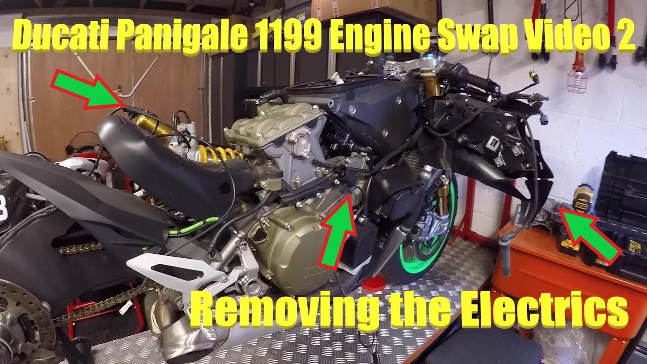 Ducati Panigale 1199 S to R  Engine Swap Video 2 - Wiring Loom Removal