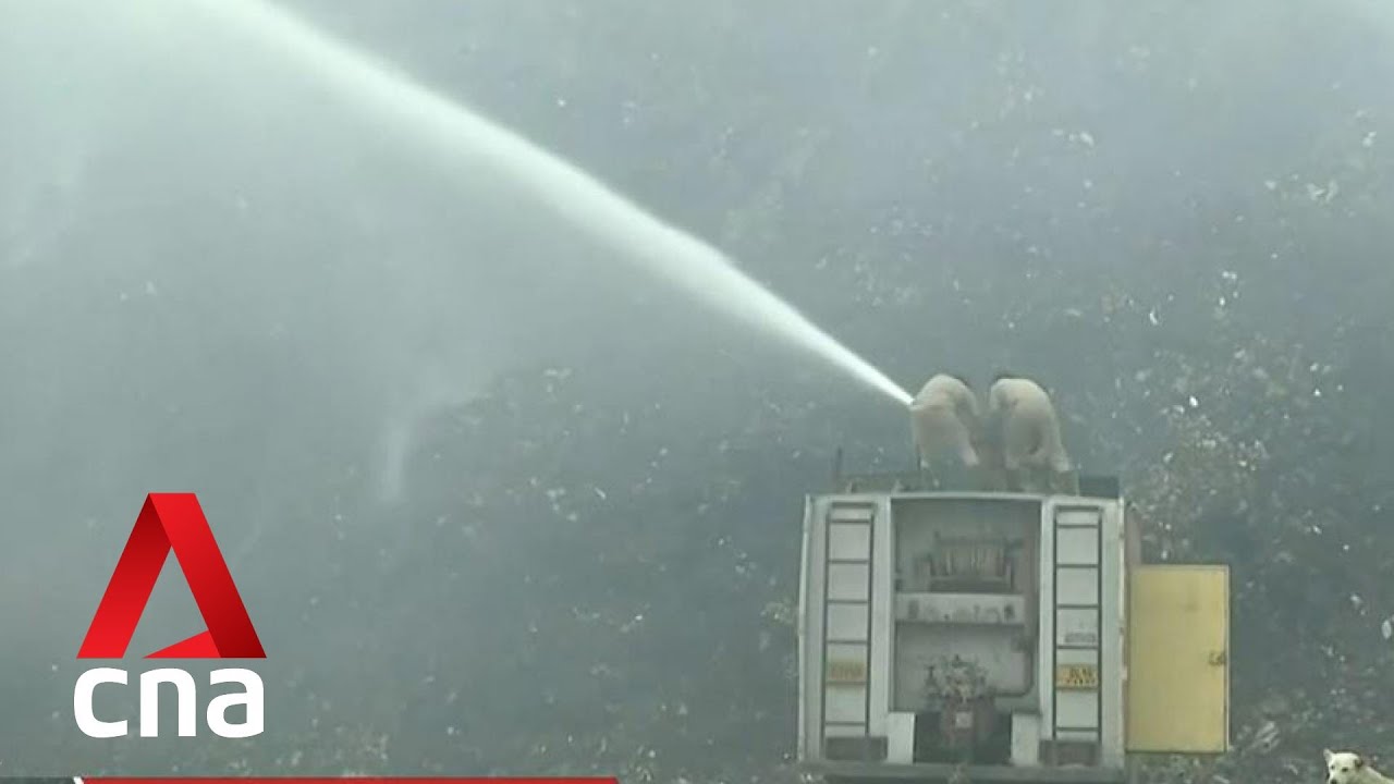 Firefighters struggle to put out flames at New Delhi's biggest landfill