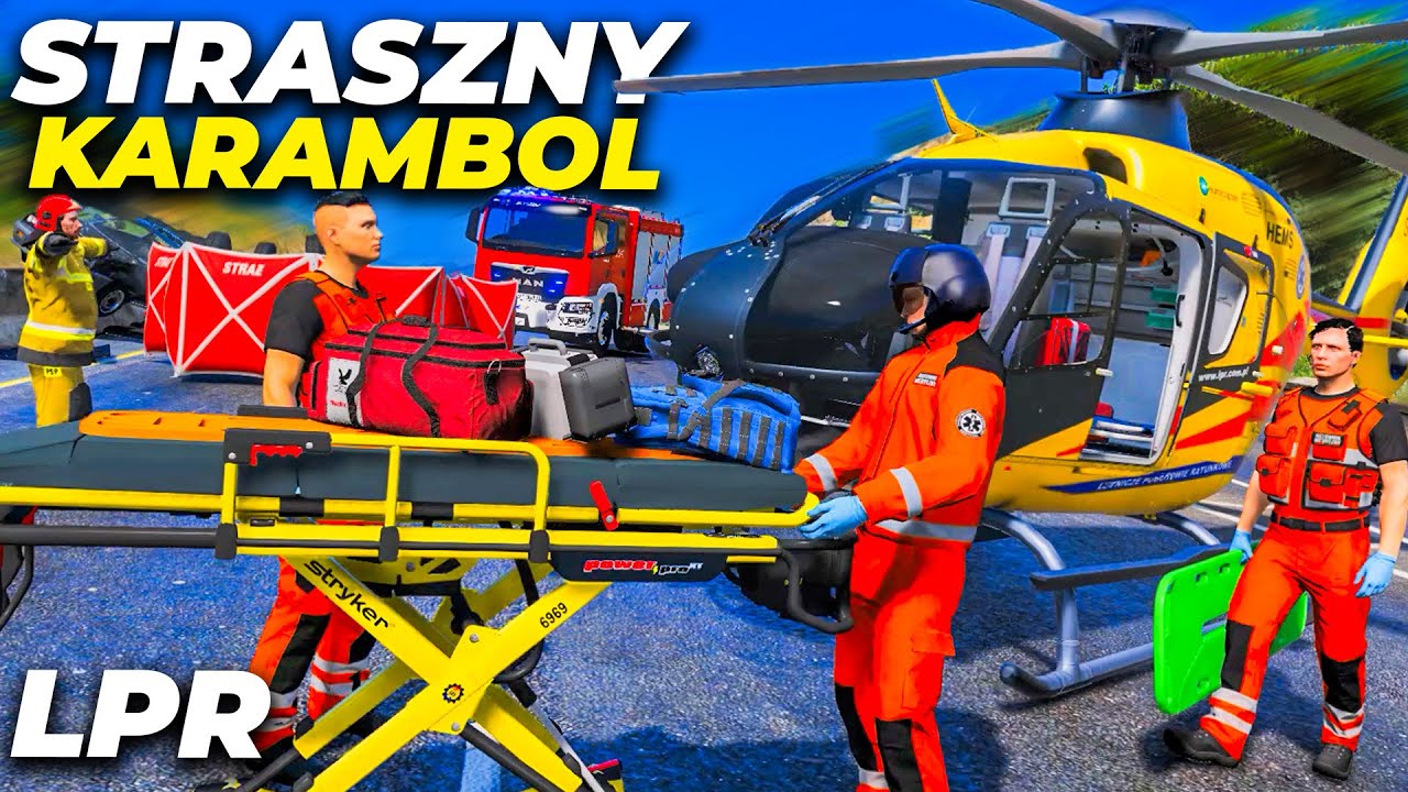 Lotnicze Pogotowie Ratunkowe🚁 KARAMBOL na Autostradzie