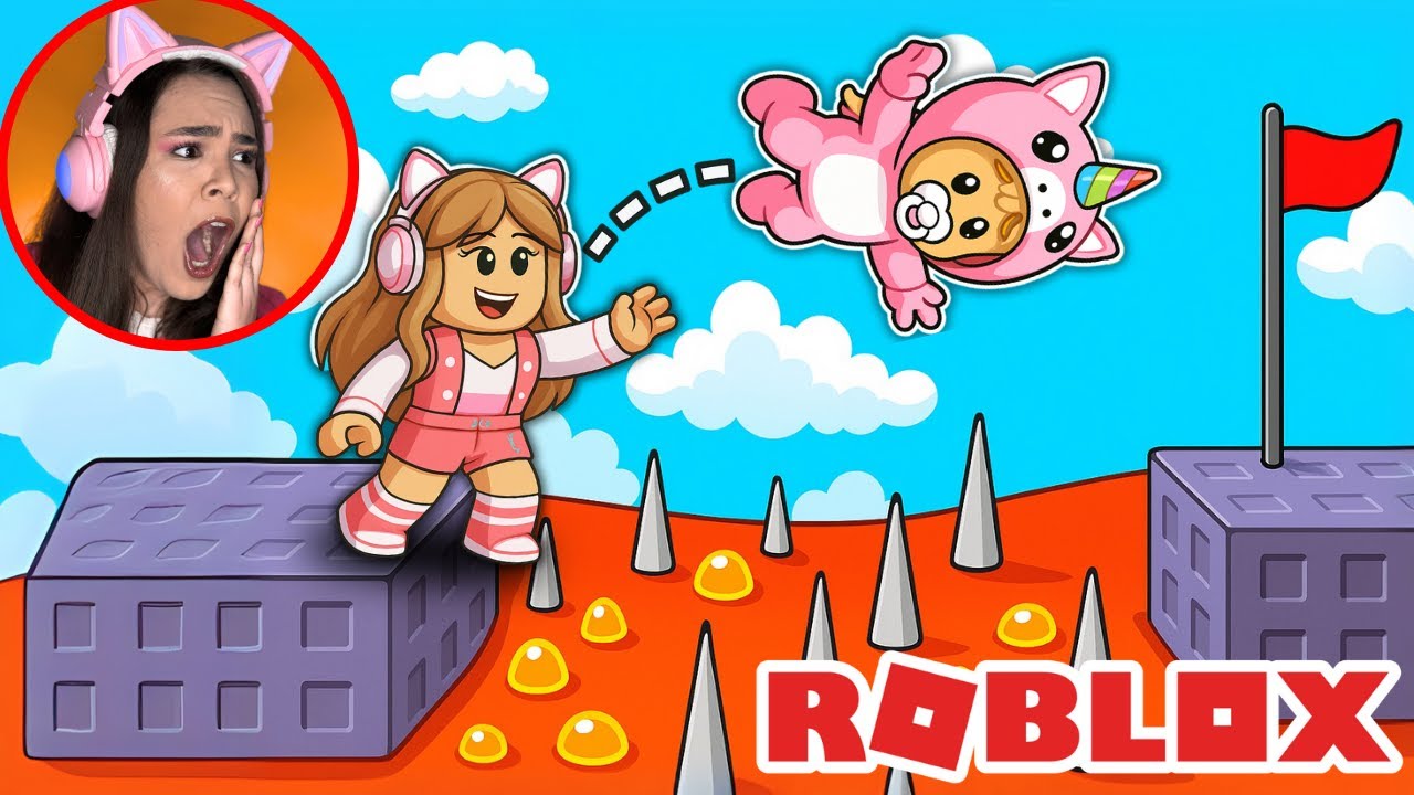 A MINHA FILHA FOI ARREMESSADA nesse OBBY no ROBLOX