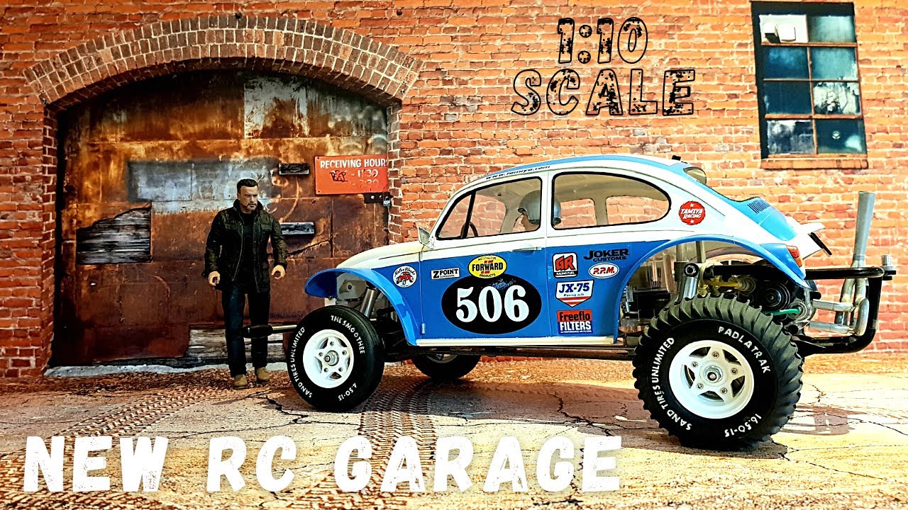 RC SCALE GARAGE 1:10 Instant Build Pop Up Fold Away Garage Workshop Diorama Photo Backdrop