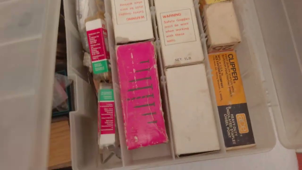 Miscellaneous screws and nails and grinders