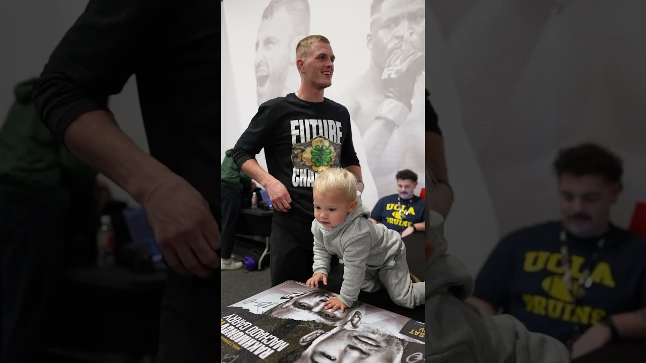 What a wholesome reaction to Ian Machado Garry's first UFC poster! #UFC310 #UFCIndia