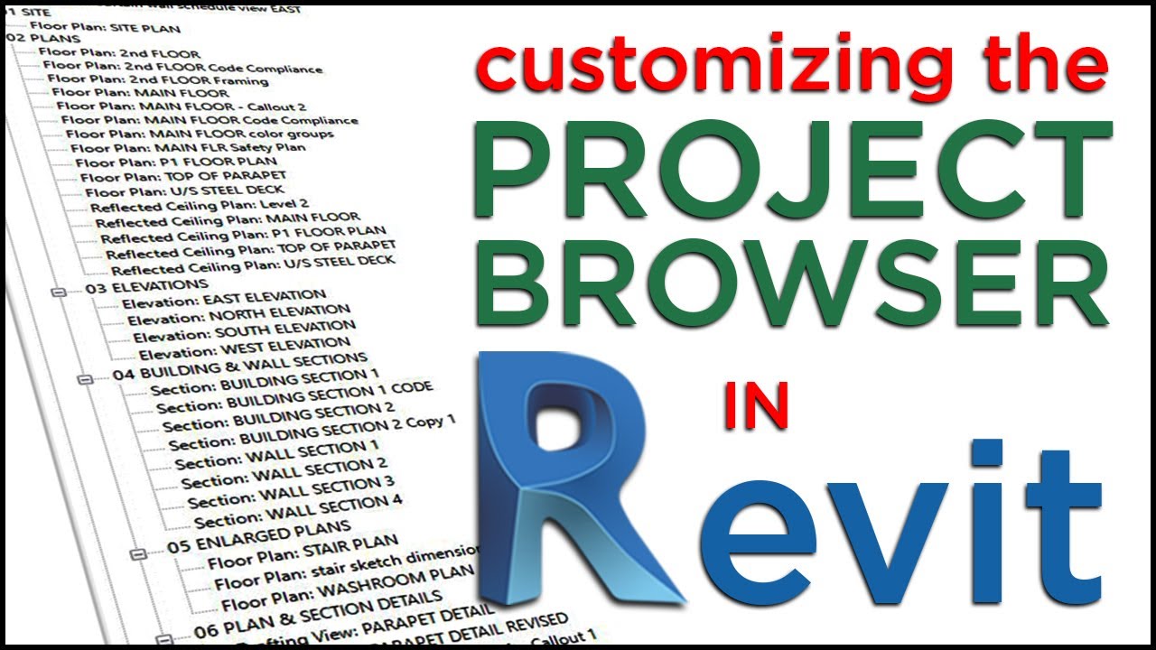 Настройка обозревателя проектов в Revit