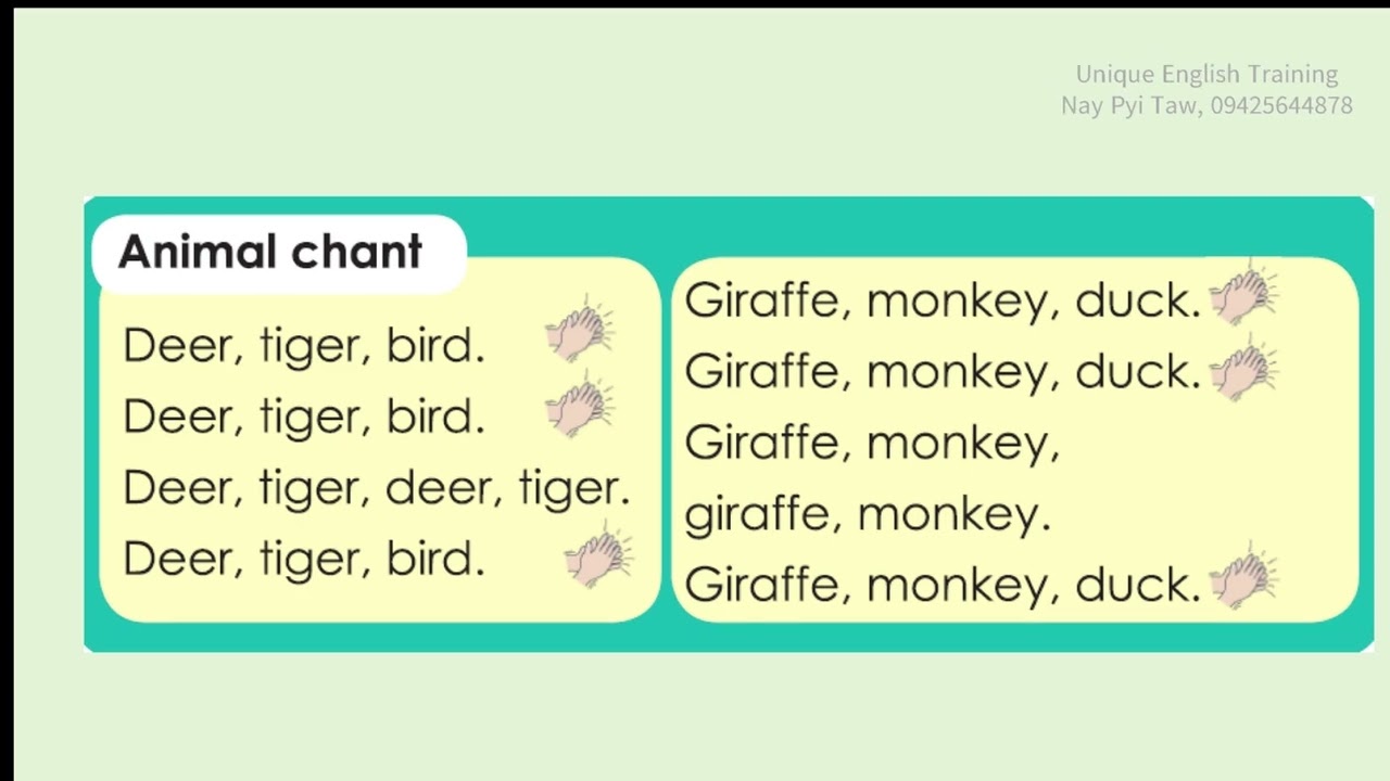 Grade 2 English (အင်္ဂလိပ်စာ) သင်ရိုးသစ် , Unit -5, lesson 5(လိုက်ဆိုပါ)