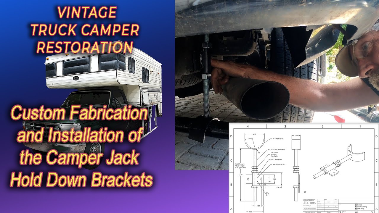 Make and Install Stabil-Lift Truck Camper Jack Holding Brackets .. Vintage Truck Camper Restoration
