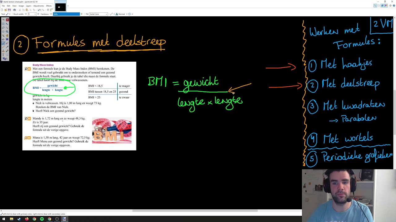 Wiskunde 2VM - Formules met deelstreep