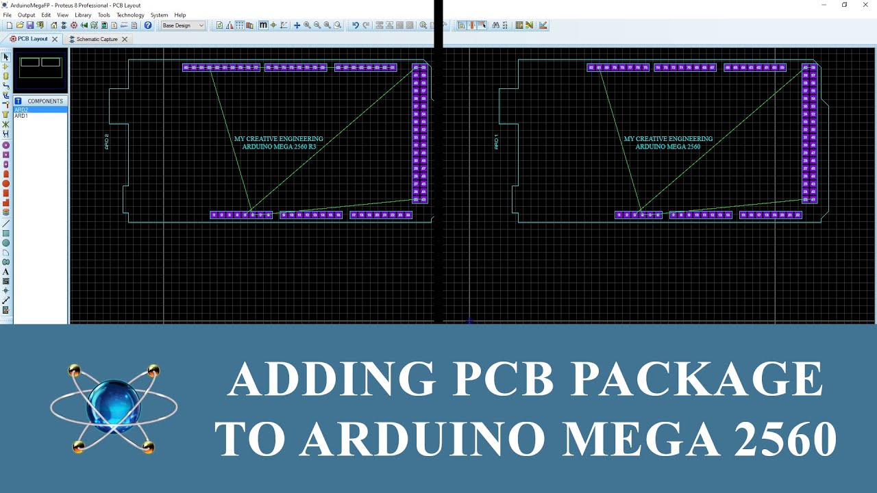 How to Add Arduino MEGA 2560 Footprint PCB Package for Proteus 8 | R1 | R3