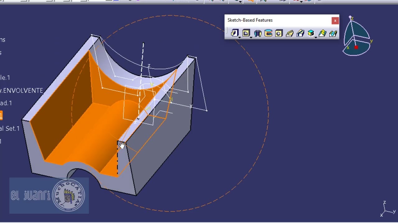 CATIA V5 desde cero. Ejerc. sobre Sketch, Pad y Pocket. Historia en el árbol de especificaciones.