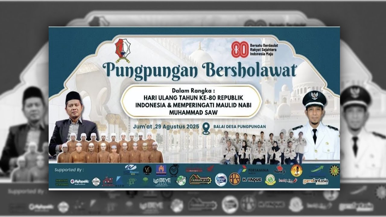 PUNGPUNGAN BERSHOLAWAT || ALFA MABRUK BOJONEGORO || HUT RI KE 80 & MAULID NABI MUHAMMAD SAW