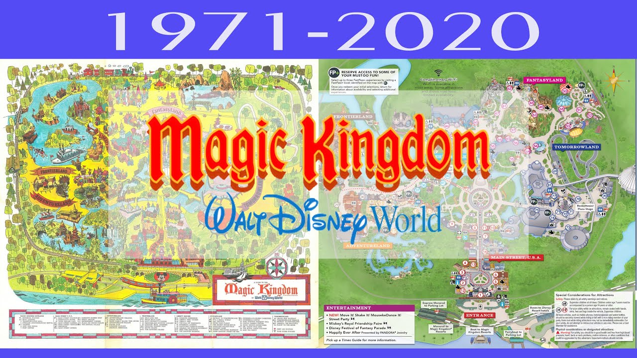 The Magic Kingdom - Park Maps Through the Years 1971-2020 | A History of Walt Disney World