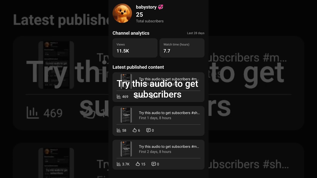 Try this audio to get subscribers 