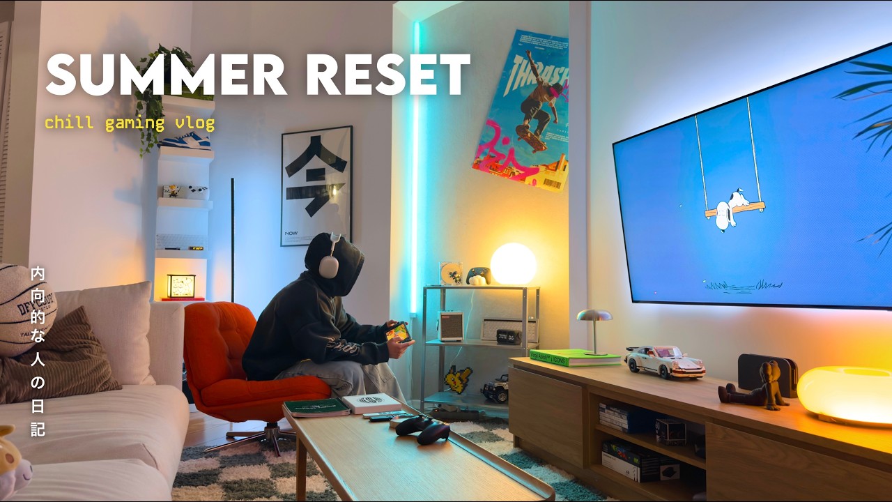 gaming vlog | cloudy summer days at home, new routines, trying out a wheel in forza ☁️🏁