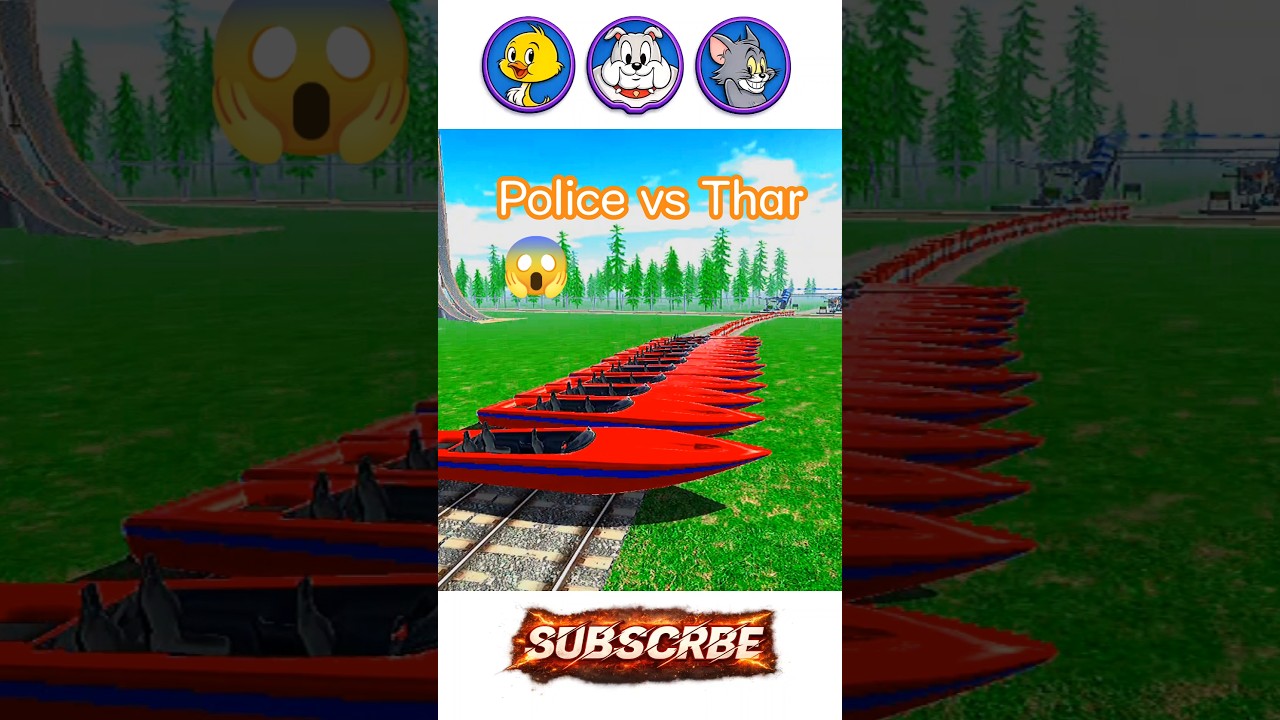 🚔 Thar vs Police Car Power Challenge in Indian Bikes Driving 3D #viral #shortvideo #gaming