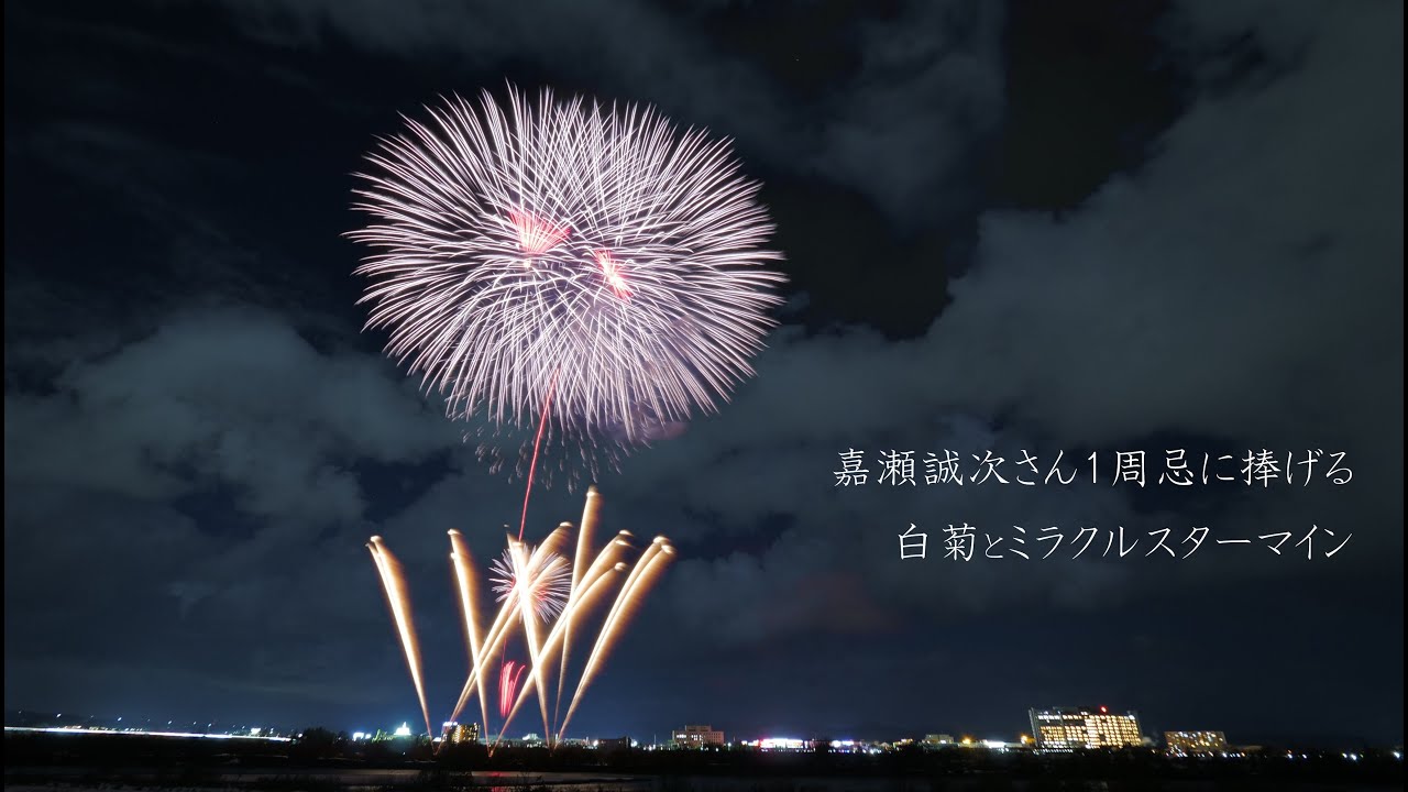2024 嘉瀬誠次さん１周忌に捧げる「白菊」と「ミラクルスターマイン」　#fireworks #花火 #長岡花火