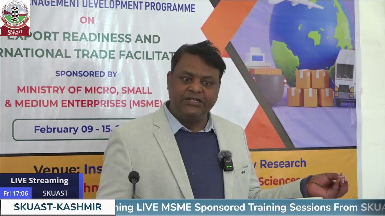 One week msme sponsored Training Sessions || Export Readiness & international Trade.