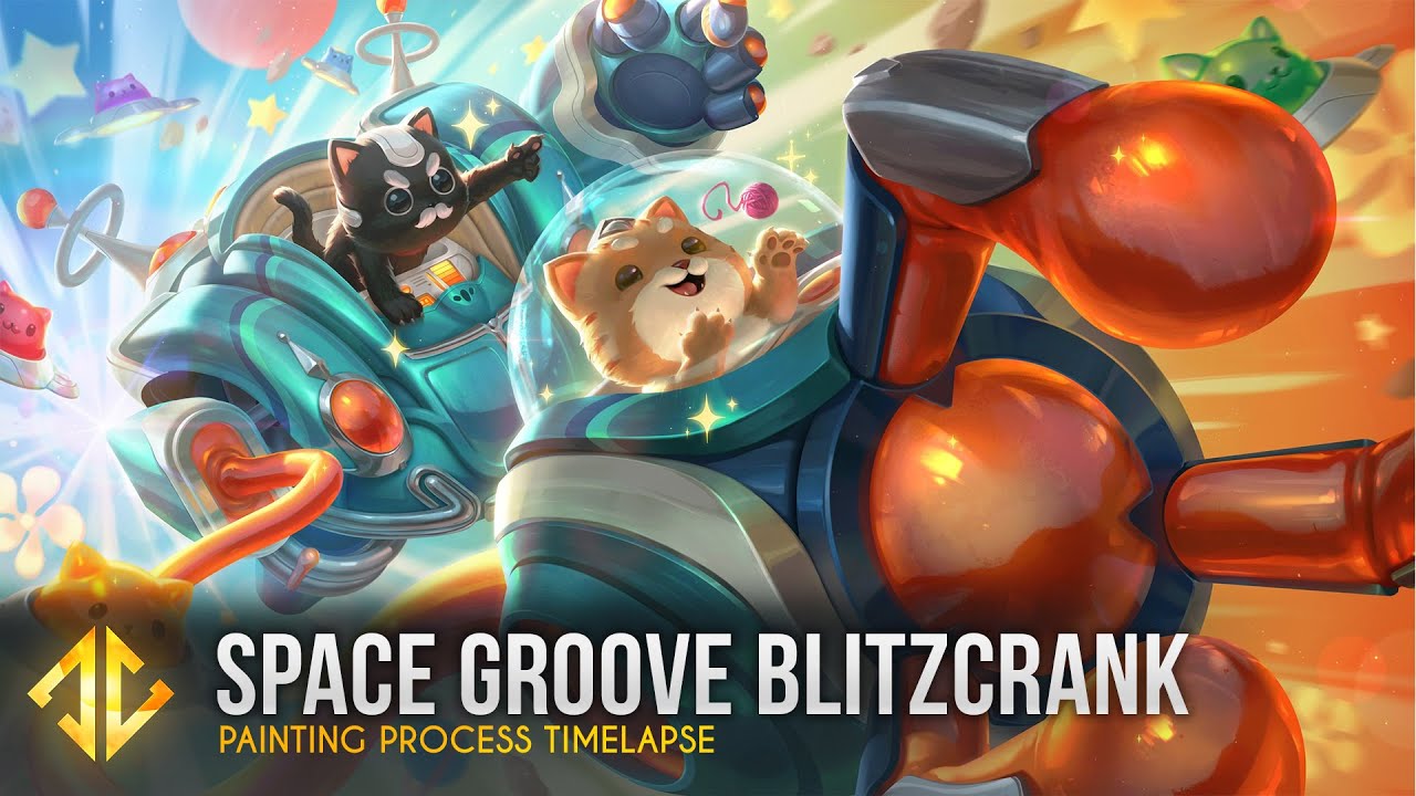 Space Groove Blitz & Crank (Blitzcrank) - Painting Process - Splash Art League of Legends