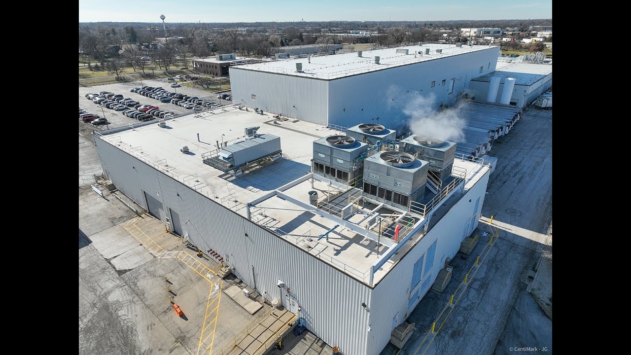 Before and After Rooftop Guardrail System for Industrial Food Plant