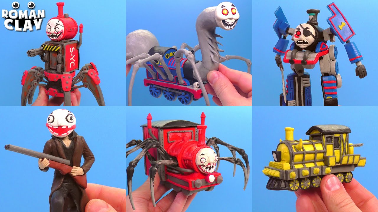 All Thomas and Choo Choo Charles with Clay 🚂 Scary Tank Engine Trains | Roman Clay