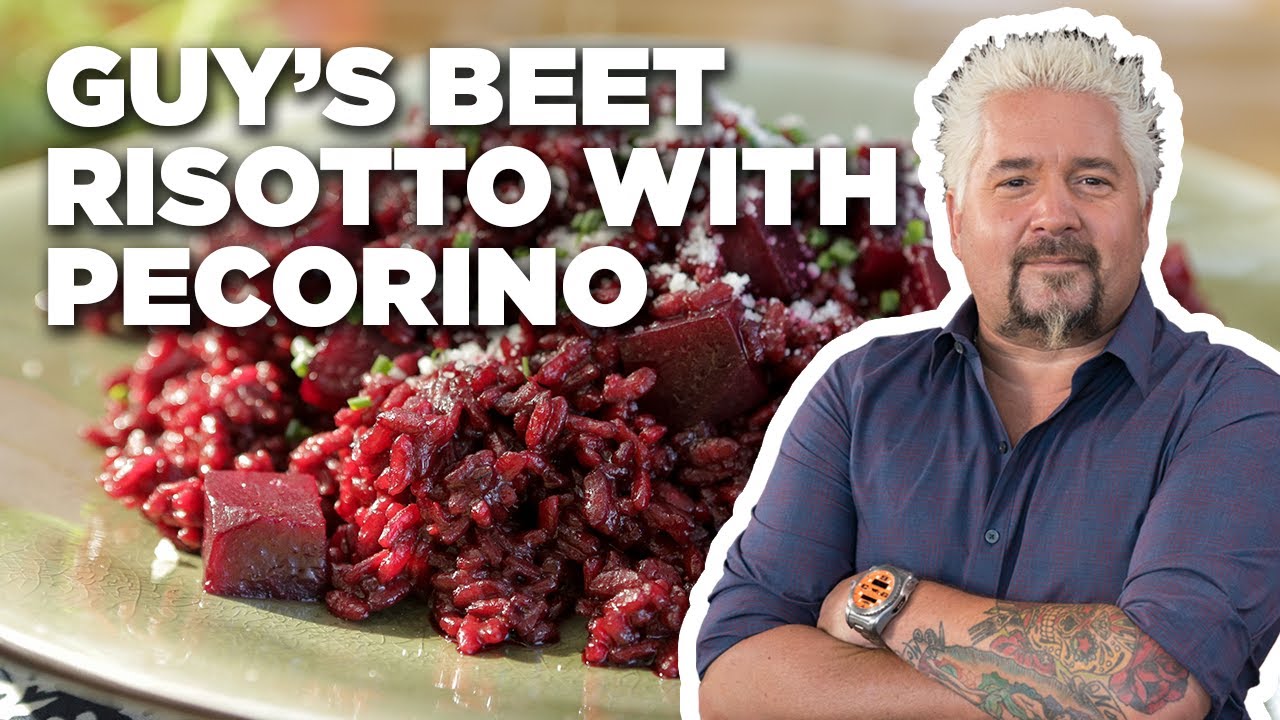Guy Fieri's Beet Risotto with Pecorino | Guy's Big Bite | Food Network