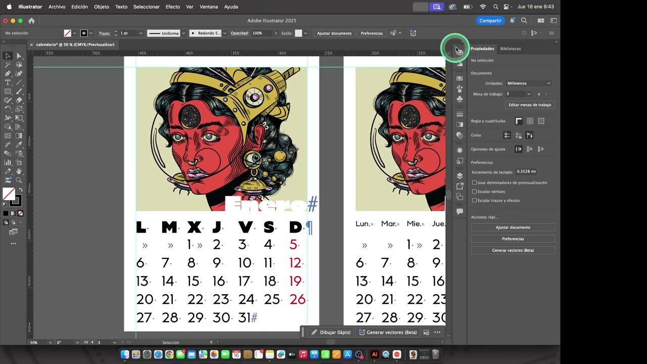 Crear calendario con Illustrator - Creatividad en Blanco