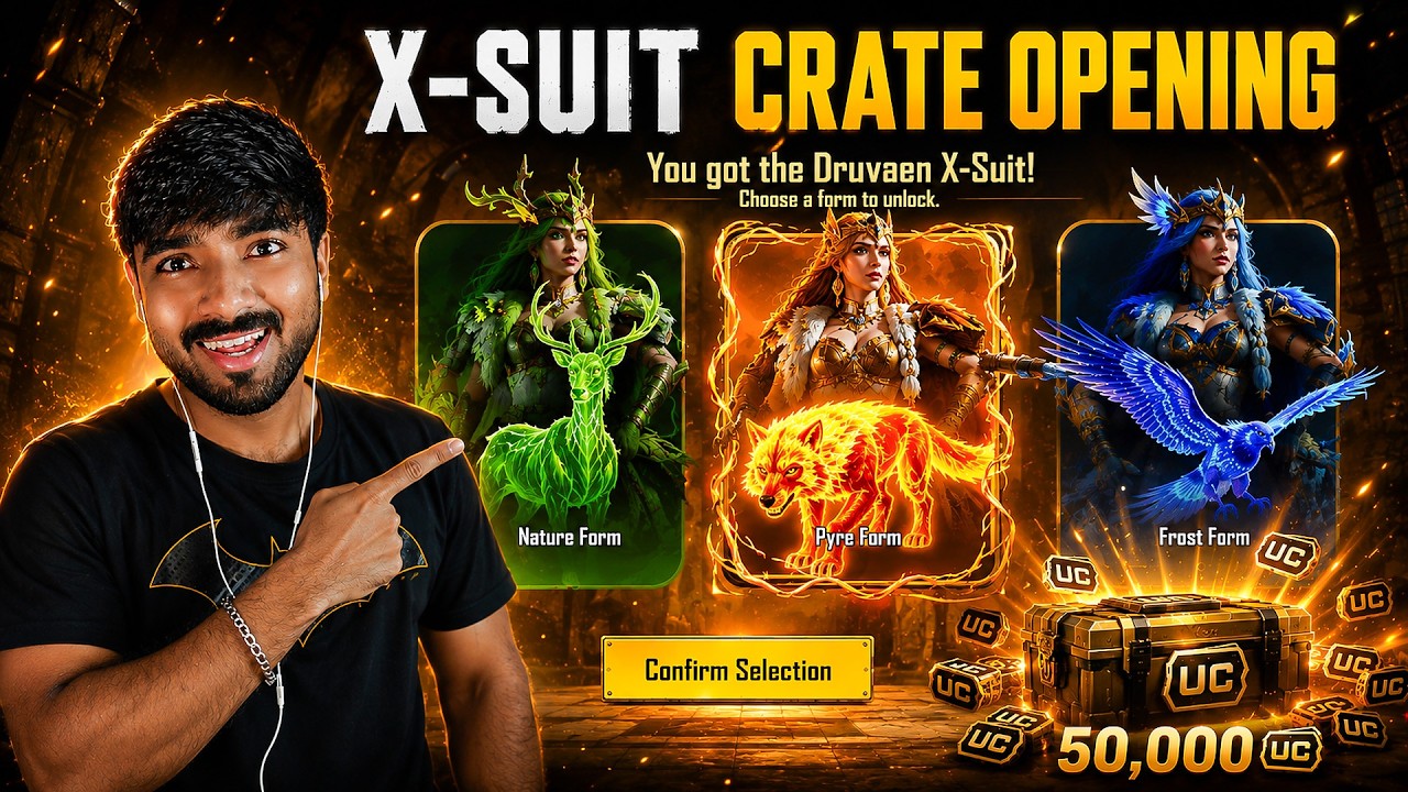 😱 OMG !! NEW DRUVAEN X-SUIT CRATE OPENING / 3 FORM X-SUIT CRATE OPENING & UC UP EVENT IN BGMI
