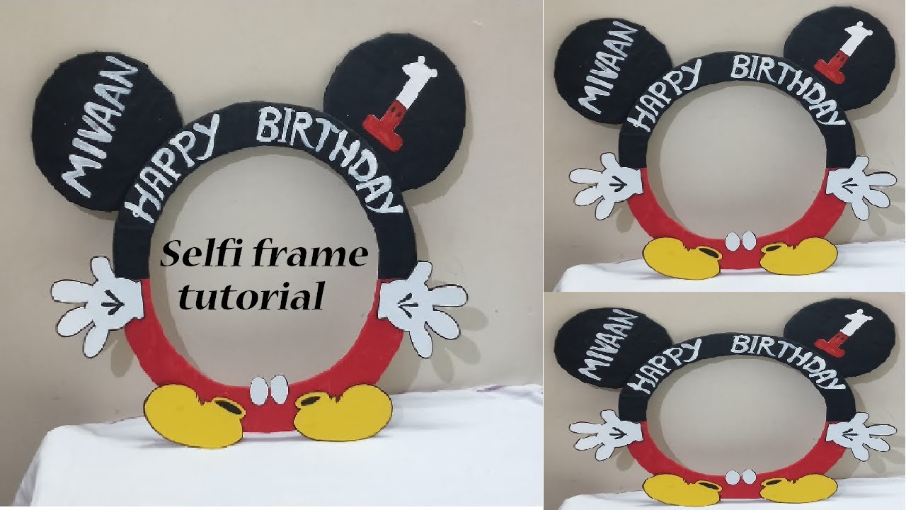 Mickey Mouse Photo Booth Frame|DIY Minnie Mouse photo frame prop, |Kids Party Decor Ideas-JM Craft