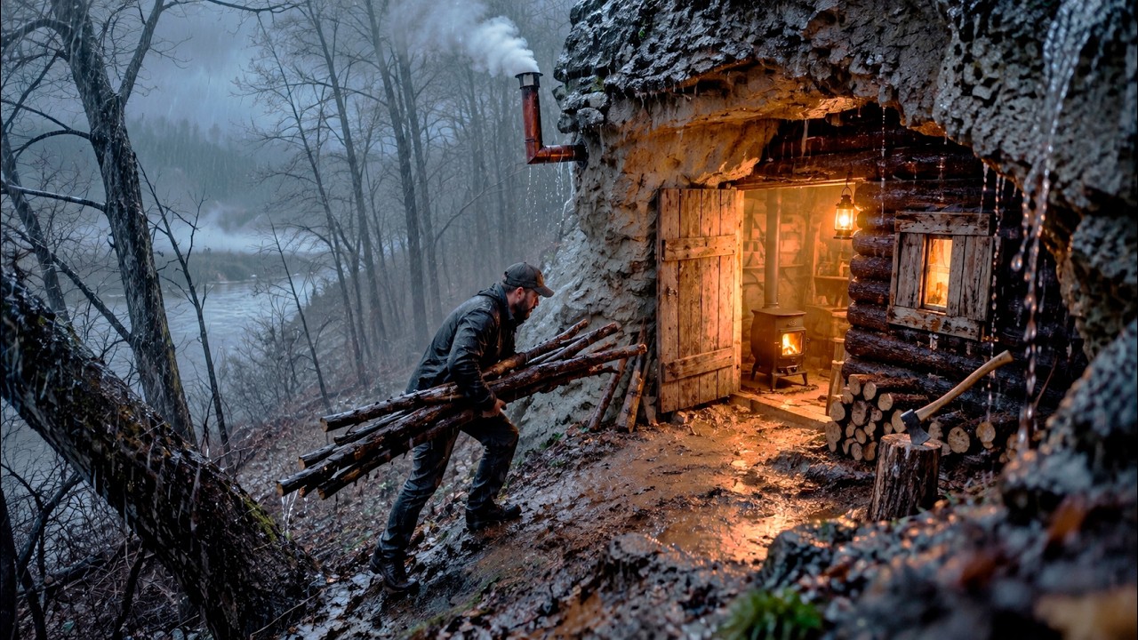 Building a Home Inside a River Cave | Start to Finish