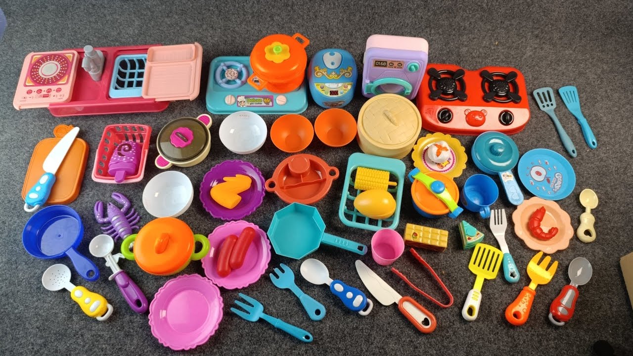 Detailed Unboxing of a Large Toy Stove, Pots, Pans, and Play Food Collection