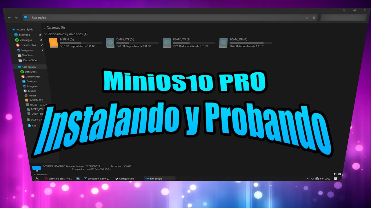 Probando MiniOS 10 Pro v2020.06: Rendimiento y optimización #xdoofy92 #MiniOS #PC #optimización