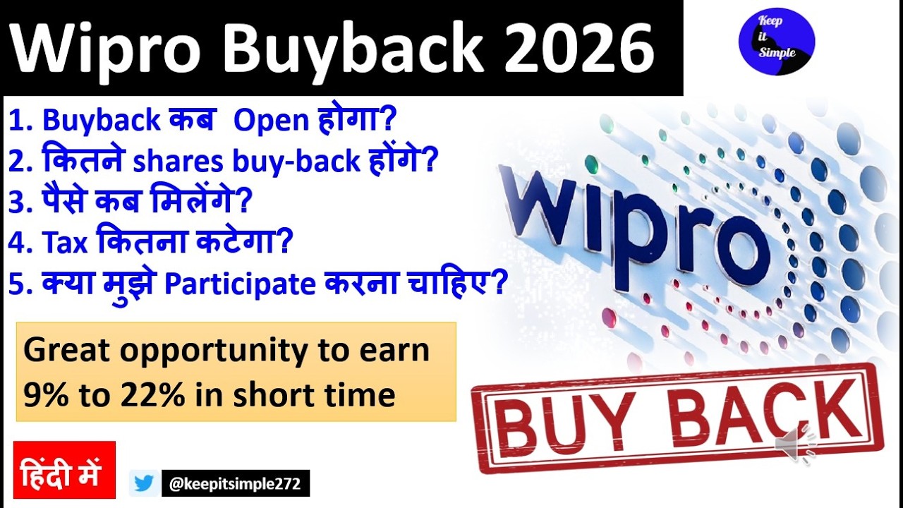 Wipro Buyback 2026: Earn 9% to 22%? 🔥 Don't Miss The Cut-Off Date!