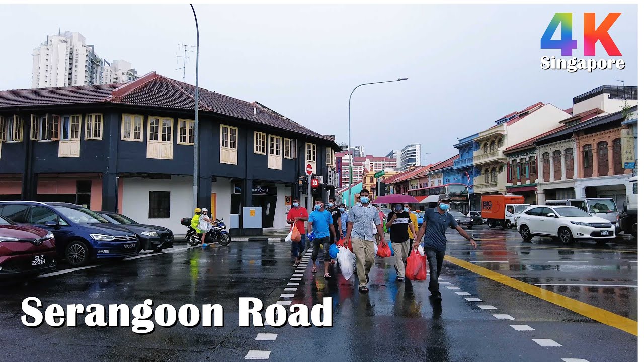 [4K] Singapore Serangoon Road Drizzling Rain Walking Tour (July 2021) 🎧 Binaural Sound