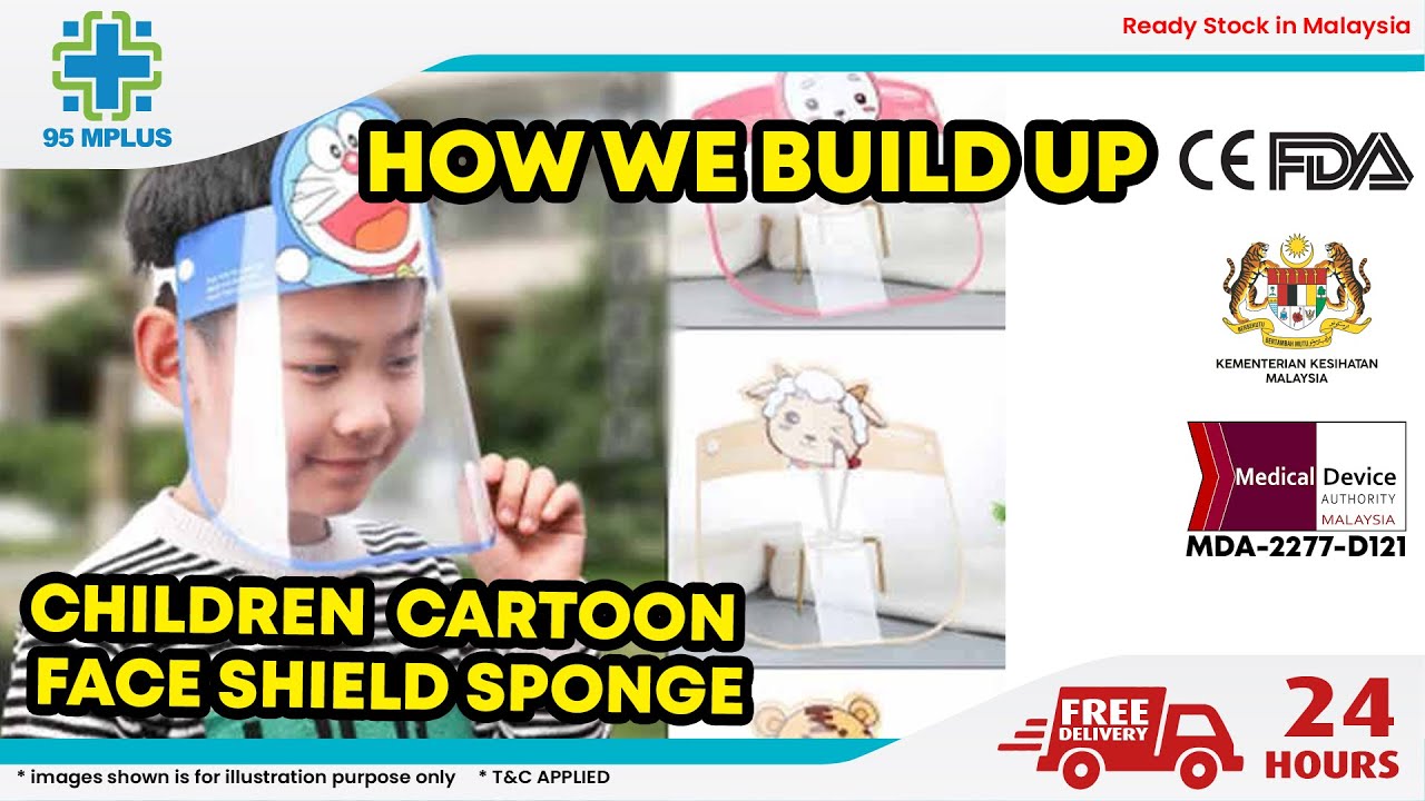 【𝐅𝐀𝐂𝐄 𝐏𝐑𝐎𝐓𝐄𝐂𝐓𝐈𝐎𝐍】Kids Face Shield with sponge