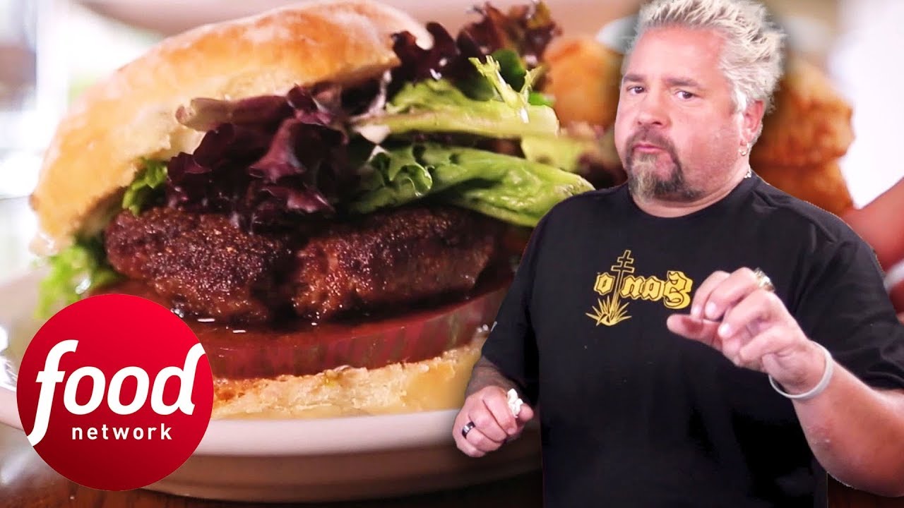 Guy Fieri Devours A BLT With A Burger Made Entirely Of Bacon | Diners, Drive-Ins & Dives