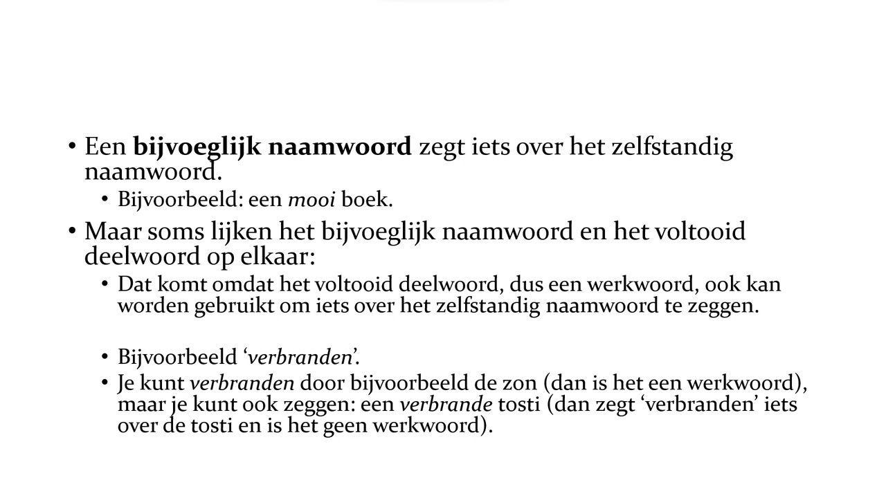 Voltooid deelwoord bijvoeglijk gebruikt