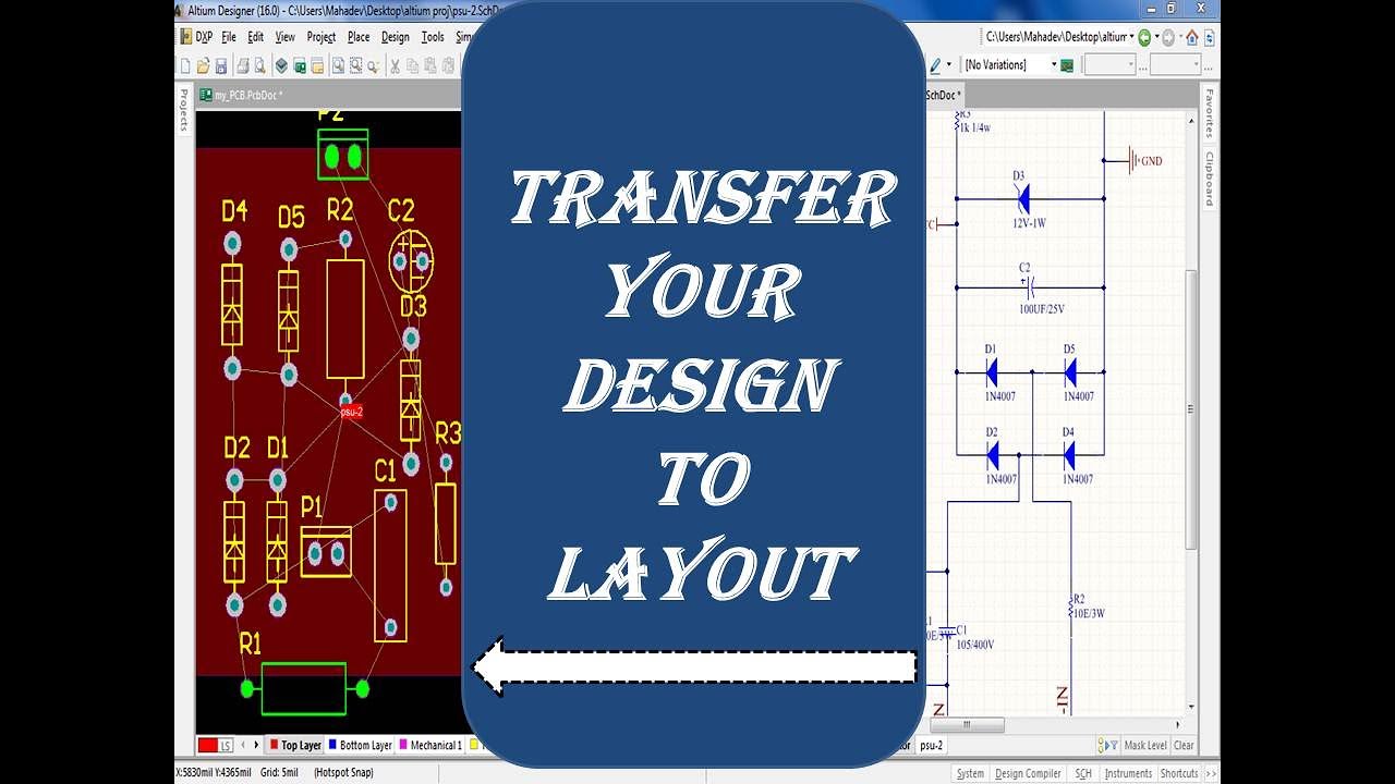 ALTIUM TUTORIAL-10: How To TRANSFER DESIGN to PCB LAYOUT in ALTIUM/Export schematic To LAYOUT