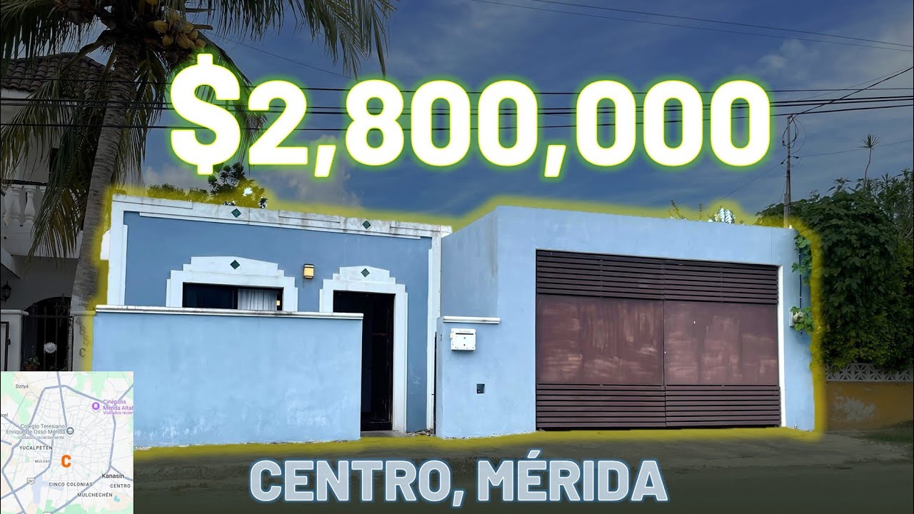 Casa en Venta en el Centro de Mérida| Una plata | 2 habitaciones | perfecta para rentar o habitarla